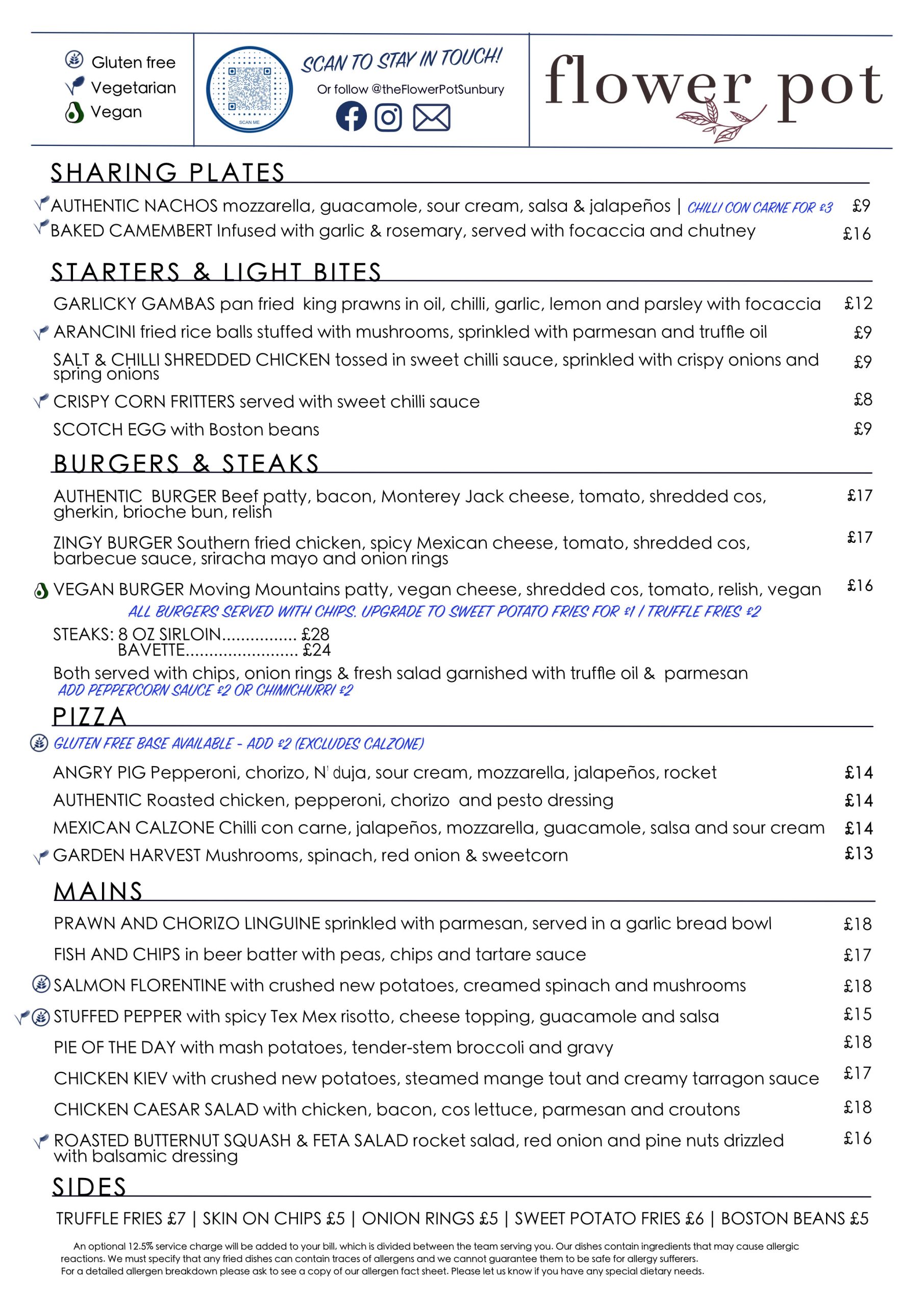 new sunday menu flower pot main menu